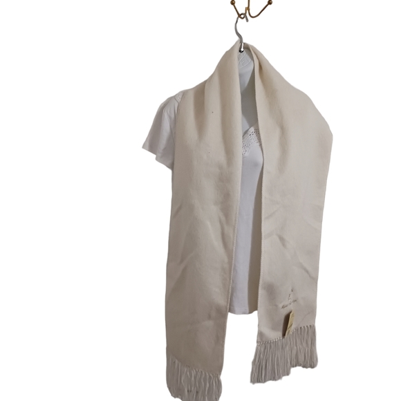 Scarves Colorful and solid. Cream Alpaca Wool - Picture 3 of 10